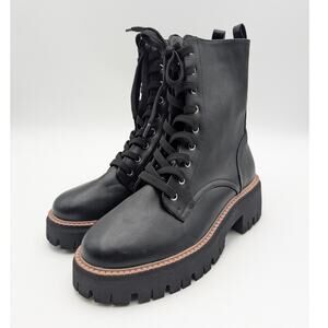DV by Dolce Vita Glisten Combat Boots Women's Lace-Up Black Size US10 EU41